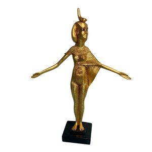 Egyptian Resin Goddess Selket Statue Gold 18.5 Inches Tall Decor Collectible